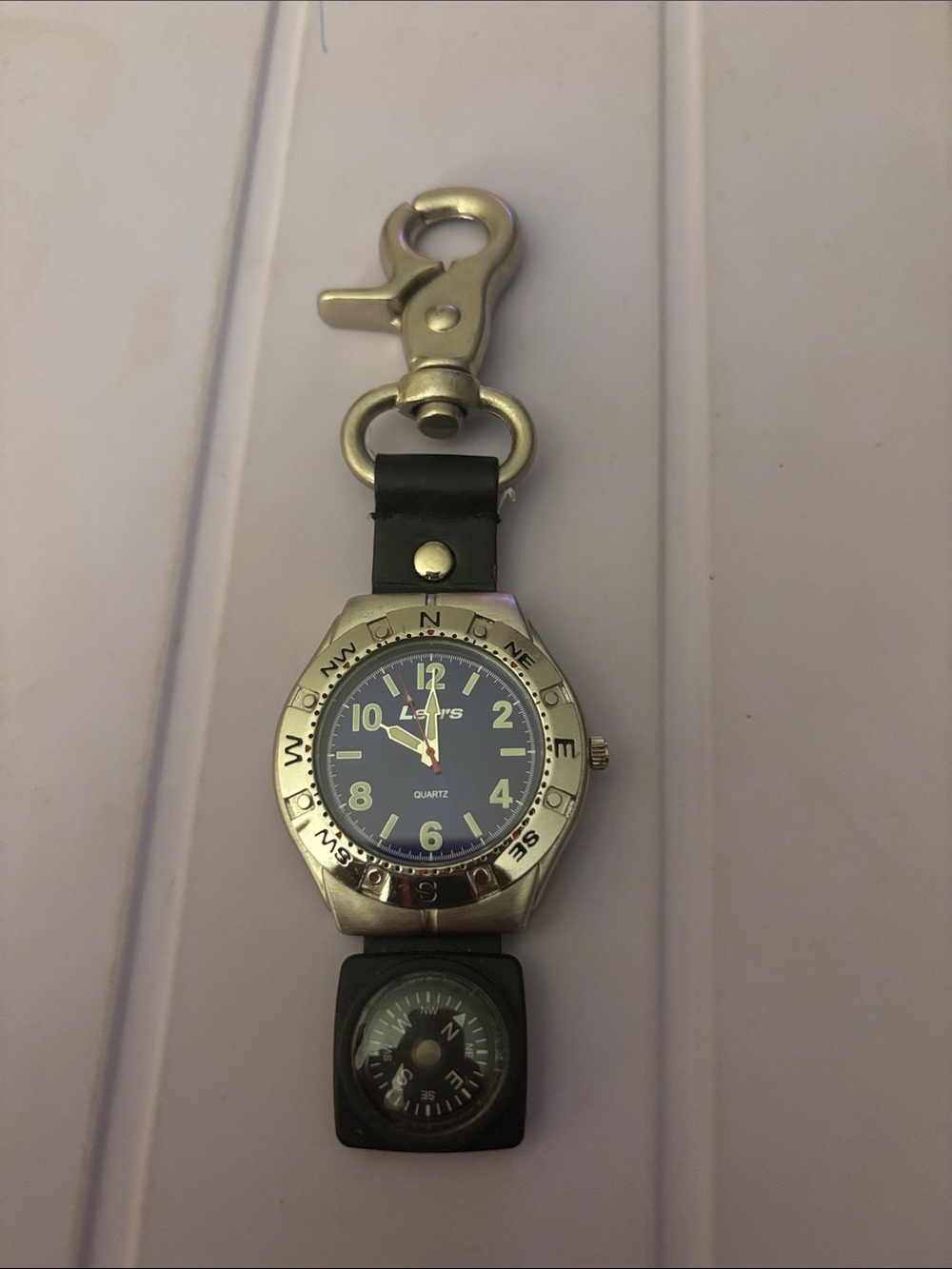 Levi's Blue Dial Clip-On Compass Watch Key Holder
